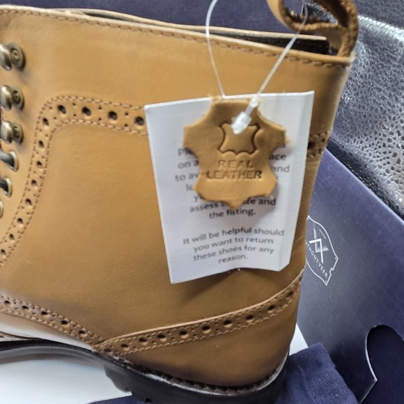 Anthony Veer Grant Boots Walnut 11D In Commando Sole Wingtip‎ Lace Up NWB - Picture 9 of 15